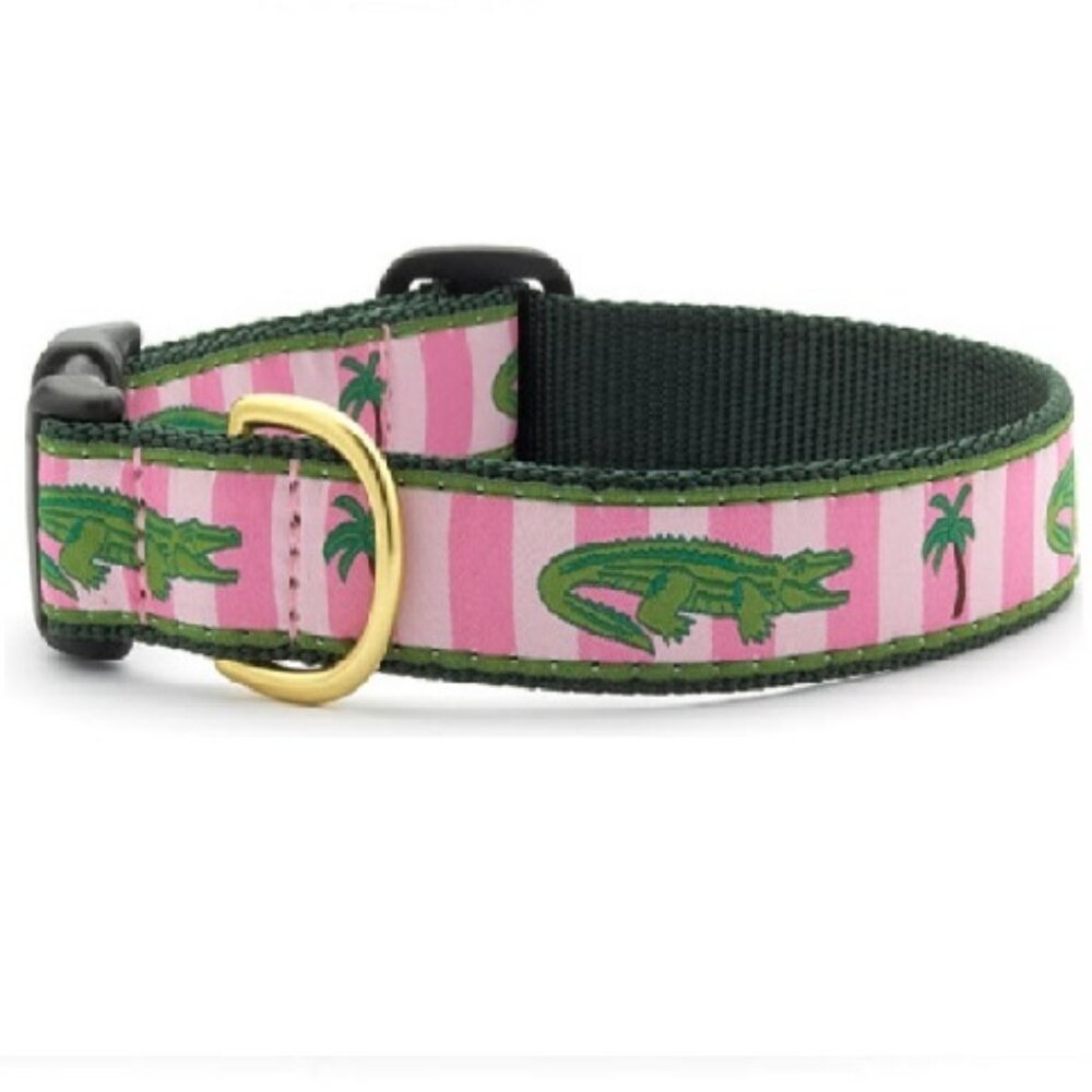 Size Small Preppy Pink Alligator Pet Dog Collar by Up Country